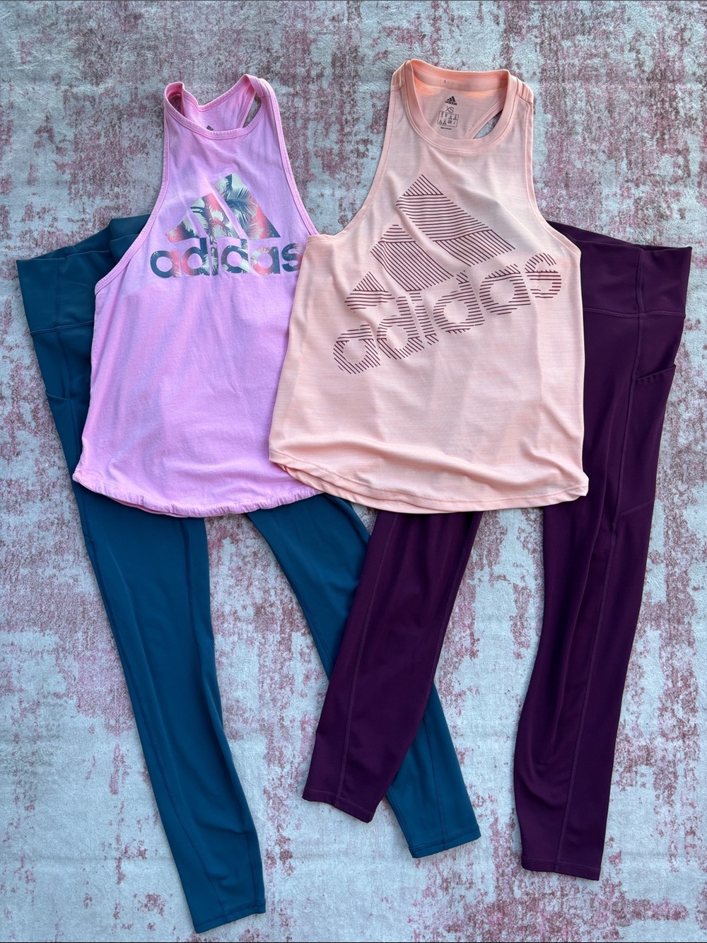 PureLuxe Fabletics Leggings Adidas Tank Top Workout Set